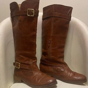 Coach Chestnut Leather  Boots